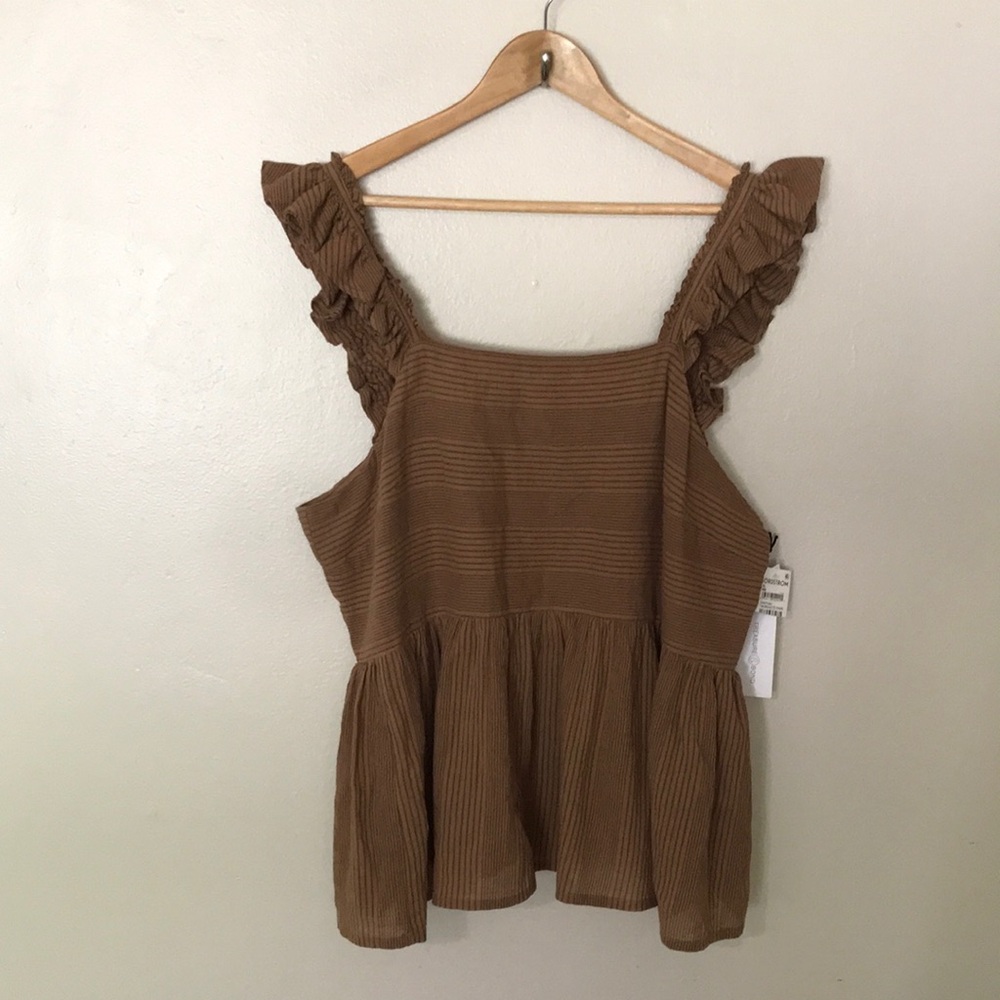 NEW Treasure &‎ Bond Ruffle Strap Tank Top
